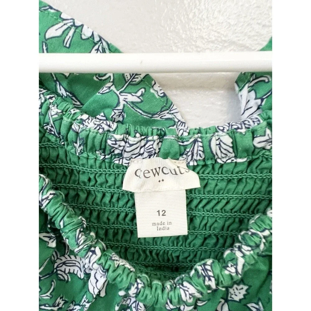 Crewcuts Girls 12 J Crew Re-Imagined Floral Smocked Dress Sundress Lined Green
